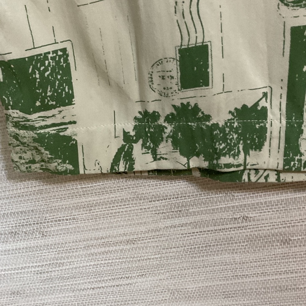Urban Outfitters Wide Leg Printed Green Cream Beach Pants Large Flowy - Picture 4 of 11